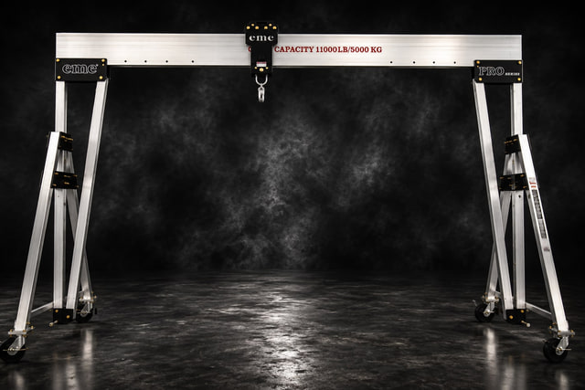 eme 11000R — 5 ton portable aluminum gantry crane, 11,000 lb rated capacity