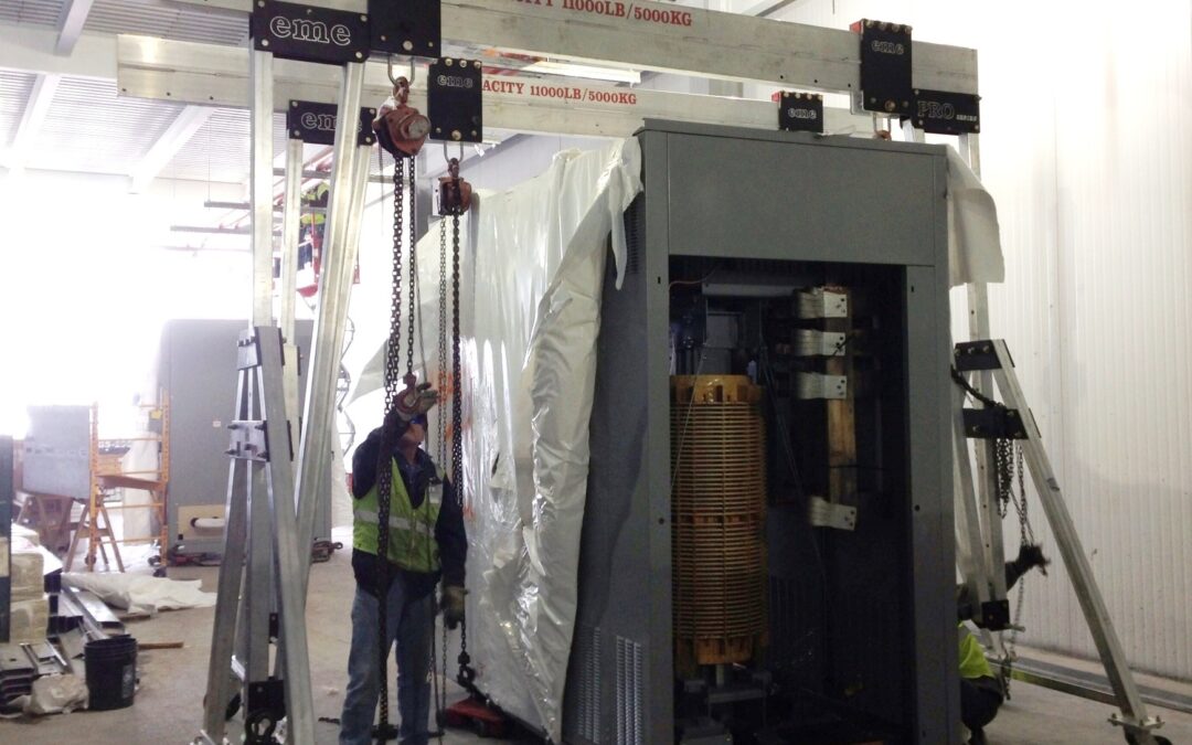 Aluminum Gantry Cranes for Data Center & Semiconductor Fab Operations | Easily Moved Equipment
